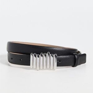 B-Low the Belt Black Leather Belt with Silver Accent